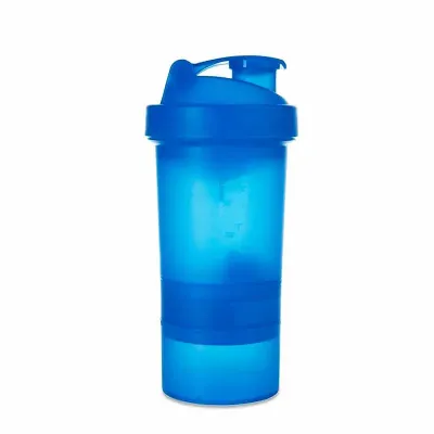 Coqueteleira plástica 400ml com porta suplementos desmontável