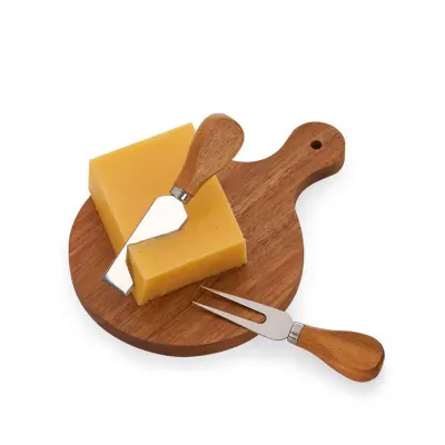 Kit queijo com tábua, faca e garfo - 802110