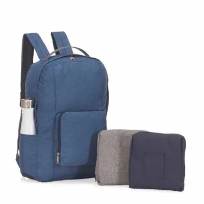 Mochila dobrável com alça de mão e bolso frontal