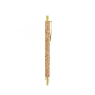 Caneta de Metal e Cortiça - dourada