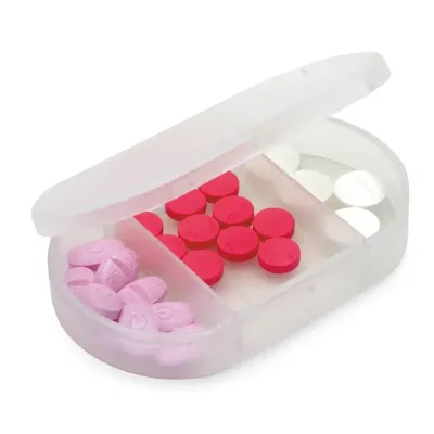 Caixa de comprimidos com 3 divisórias