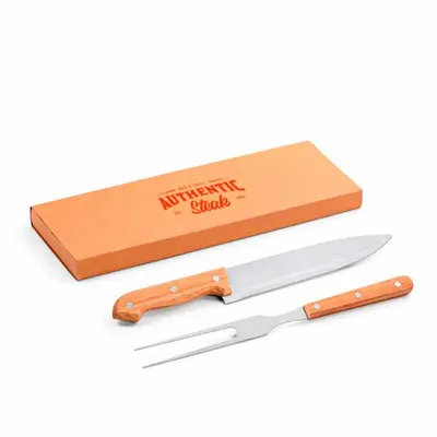 Conjunto personalizado em bamboo para churrasco acompanha faca e garfo. Excelente escolha para pr...