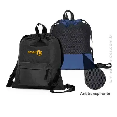 Mochile em poliéster com alças de mão e backpack