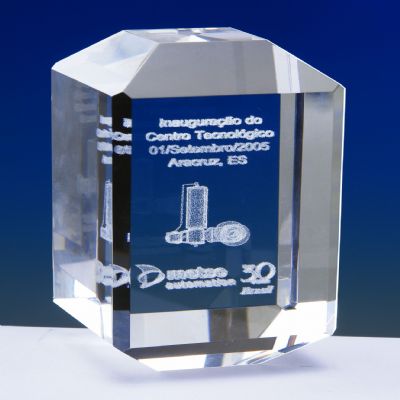 troféu personalizado cubo esculpido com impressão