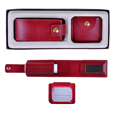 Kit Feminino Porta Batom + Espelhinho de Bolso.