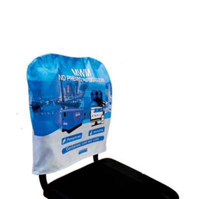 Capa de cadeira personalizada na medida 45x40 cm, confeccionada em tecido Duralon® 100% poliéster.