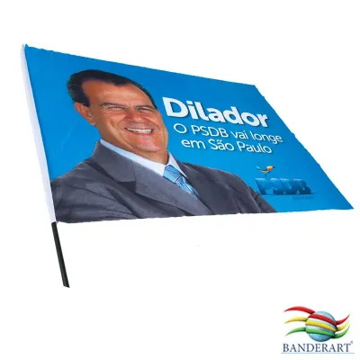 Bandeira torcedor político estampadas em tecido 100% poliéster Indesmalhável. Nas medidas: 0,70 x...