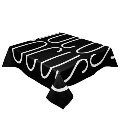 Toalha de mesa preta personalizada